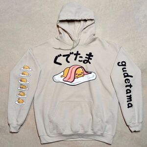 Sanrio Gudetama The Lazy Egg Beige Tan Hoodie Sweatshirt - Size XL